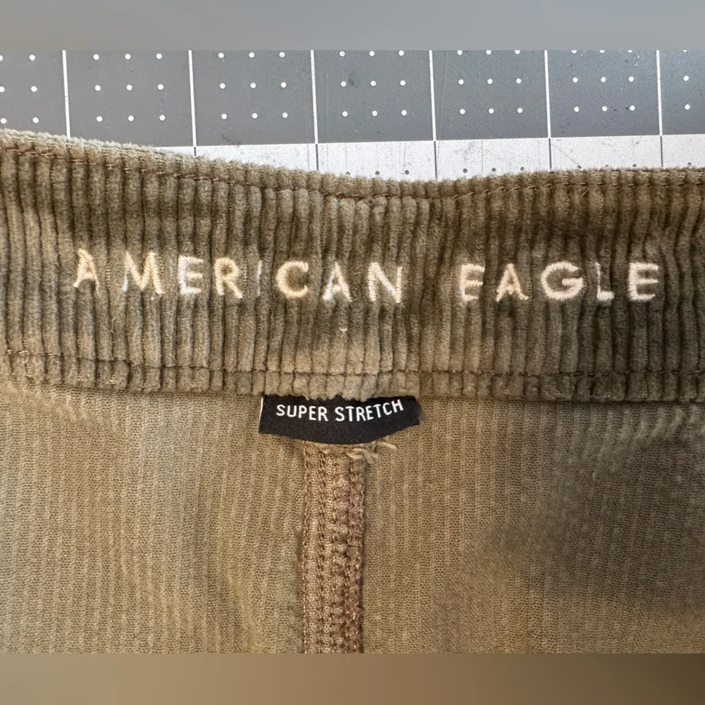 American Eagle Outfitters Olive Green Corduroy A-Line Mini Skirt - Picture 4 of 8